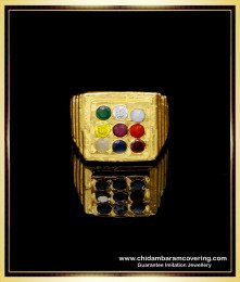 RNG266 - Real Gold Look Gold Plated Impon Navaratna Ring for Gents