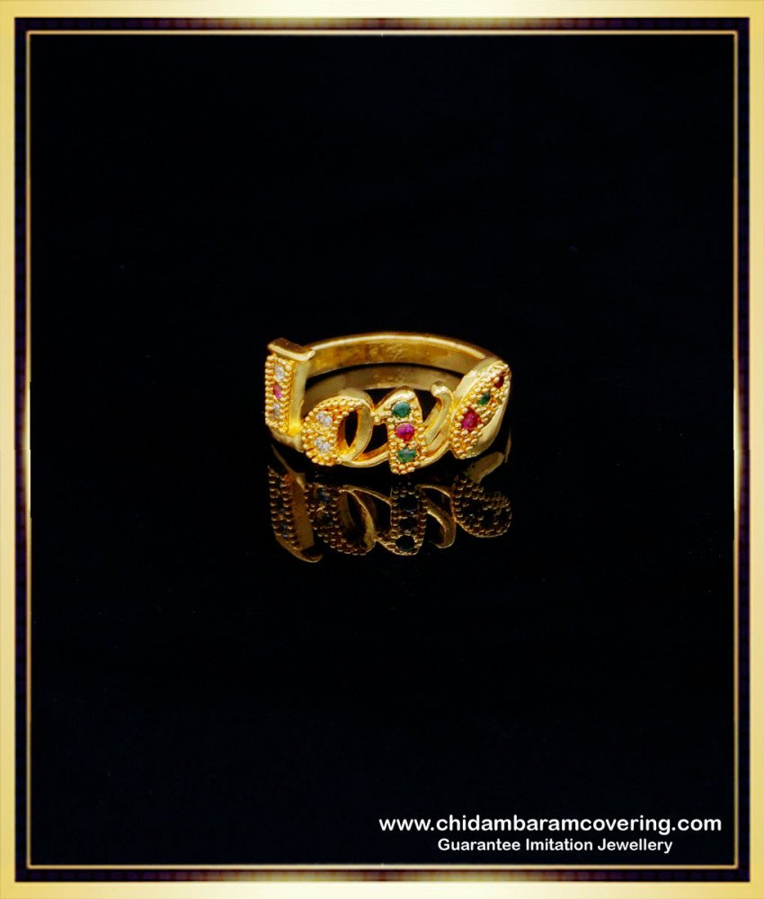 love ring couple, gold love ring, romantic love ring, love ring for girls, one gram jewellery, impon jewellery, impon jewellery online,