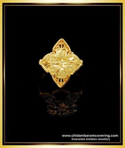RNG283 - 1 Gram Gold Plated Flower Design Finger Rings for Women  