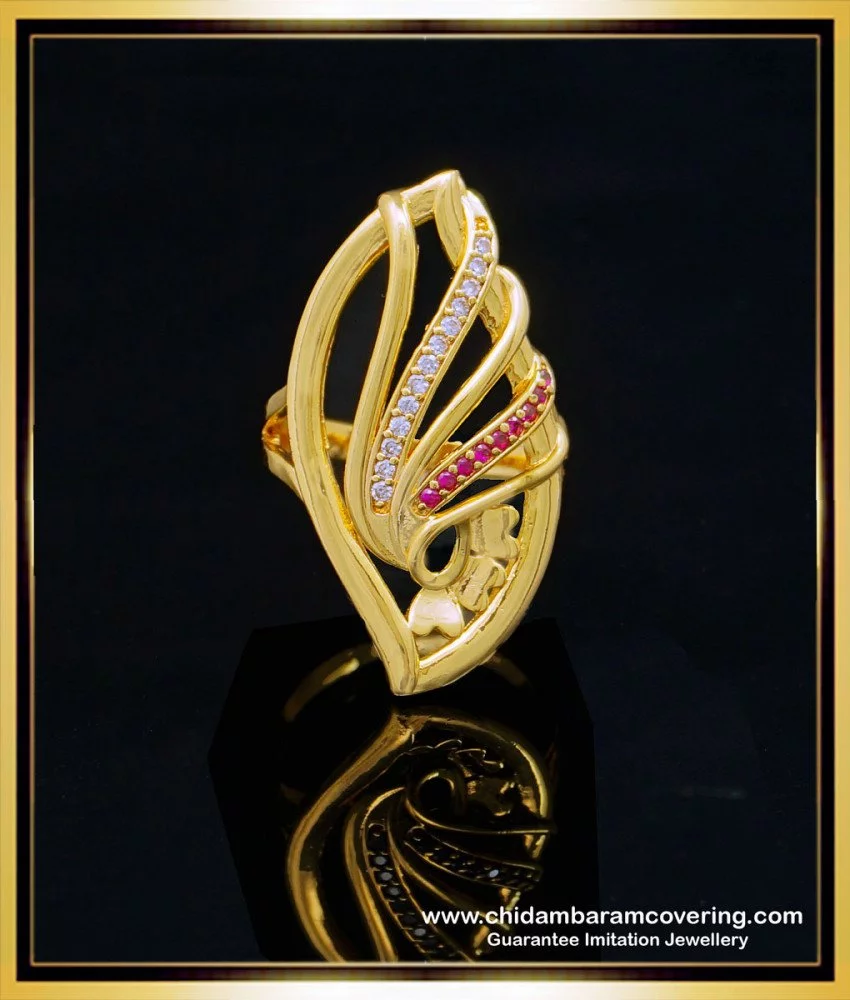 Manufacturer of Ladies 22k gold cz designer plain ring -lpr32 | Jewelxy -  150362