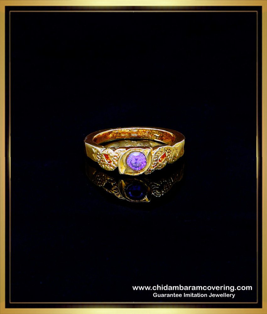 Purple Color Stone Original Impon Finger Ring for Women