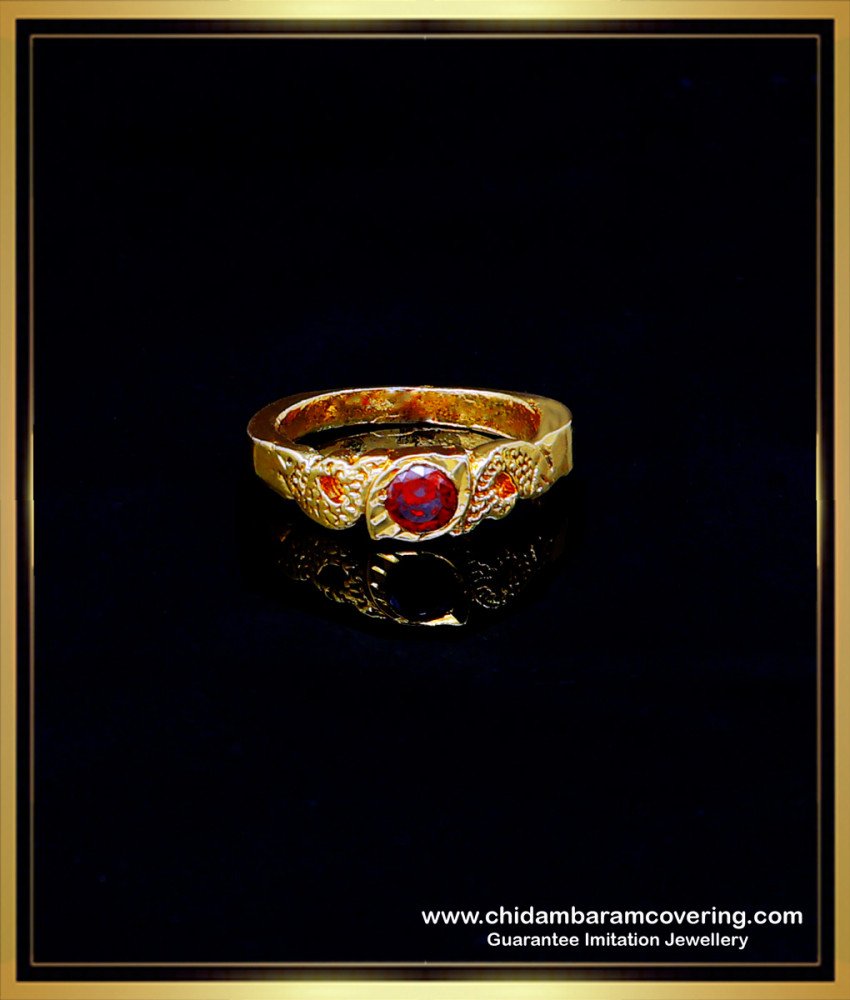 Orange Color Stone Original Impon Finger Ring for Women