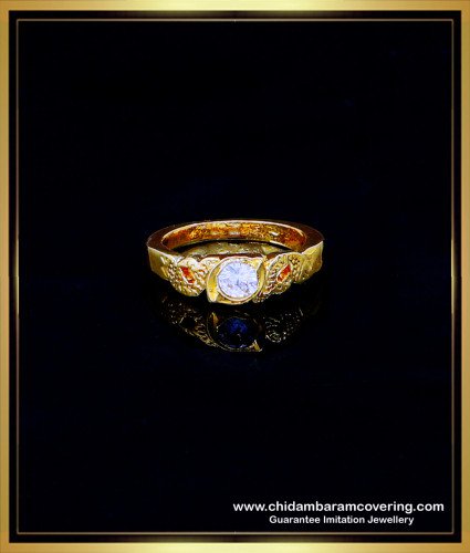 RNG320 - Gold Design White Stone Original Impon Finger Ring for Girls