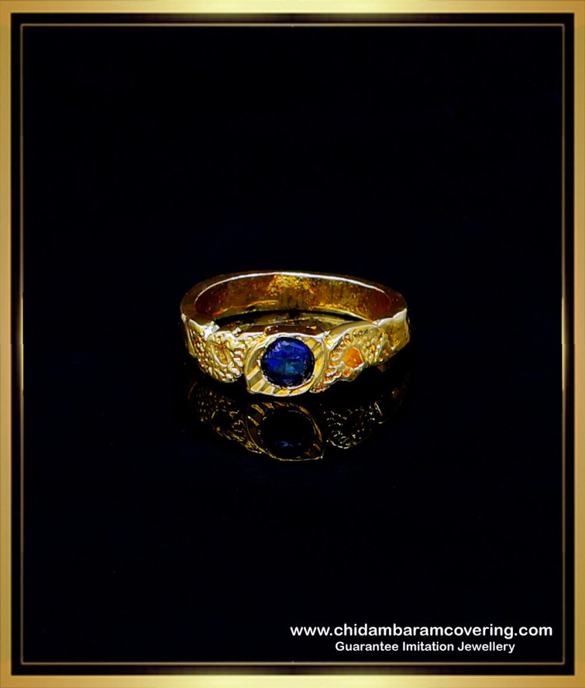 Single Blue Stone Original Impon Finger Ring Design