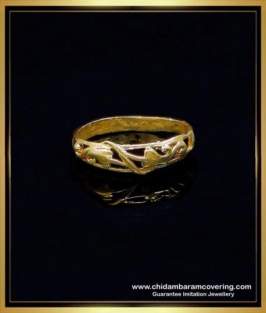 Buy Big Size One Gram Gold Plated Plain Finger Ring Design for Daily Use