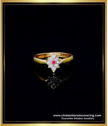 RNG356 - Impon White and Ruby Stone Daily Use Ring Design Women