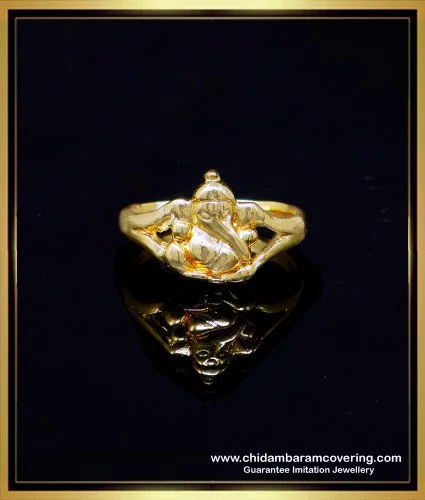rng364 pure impon ganesh ring gold design buy online shopping 1