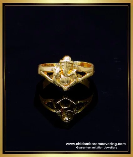 rng365 impon gold design plain ganesh ring gold for ladies 1