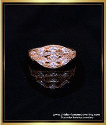 RNG386 - Modern Fancy White Stone Gold Ring Design for Female