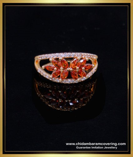 RNG388 - Beautiful Ad Stone Modern Gold Ring Design for Girls