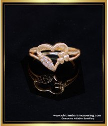 RNG399 - Rose Gold Daily Wear Heart Ring Designs For Girls