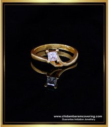 RNG417 - Attractive Impon White Stone Daily Use Ladies Rings Gold