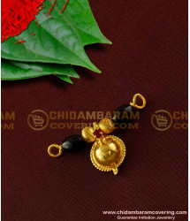 TAL38 - Single Bottu Thali / Pustelu With Red Stone and Black Crystal Mangalsutra For Married Girl