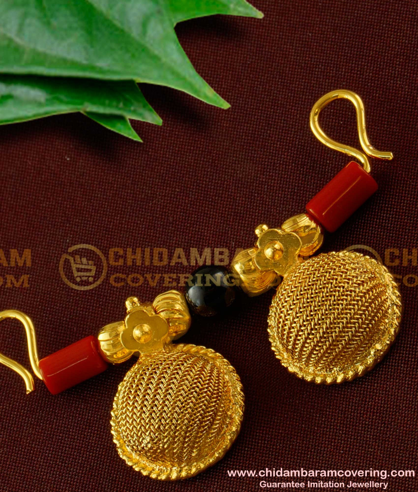 TAL42 - Double Coral with Black Beads and 2 Wati Brass Mangalsutra For Bangalore Women