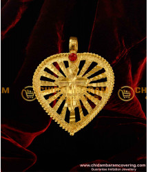 TAL49 - Heart Shaped Christian Thali with Red Stone | Christian Mangalsutra Designs Online