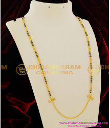 THN12-LG - 30 Inches Long Black Beads Model Mangalsutra Malaysian Thali Chain Online