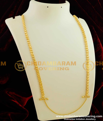 THN20-LG - 30 Inches Long Heartin Thali Chain Designs With Screw Lock Gold Covering Daily Use Jewellery