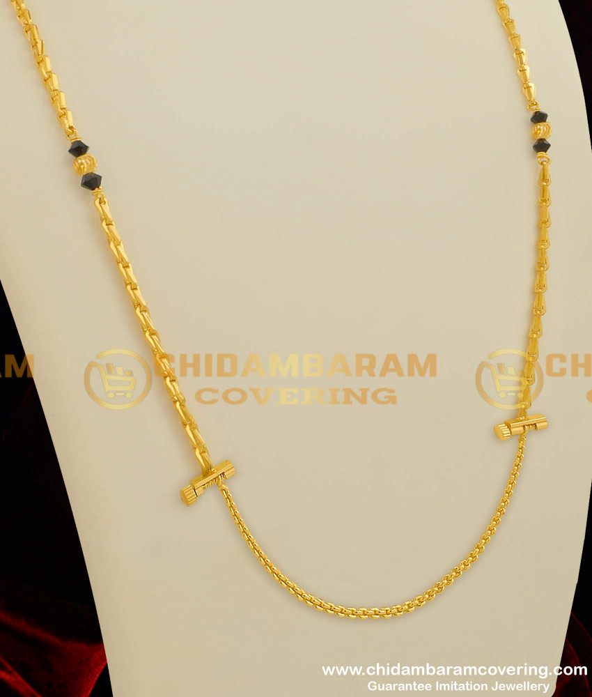 THN25-LG - 30 Inches Long Wheat Chain with Crystal Balls Design with Screw Connector Buy Online