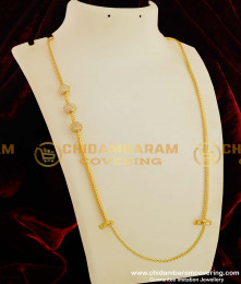 THN26 - White Stone Balls With Mugappu Chain with Screw Connector Buy Online